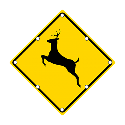 TS40 Flashing Deer Crossing sign day