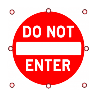 TS40 Flashing Do Not Enter Sign Day