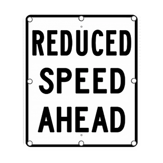 TS40 Flashing Reduced Speed Ahead Sign day