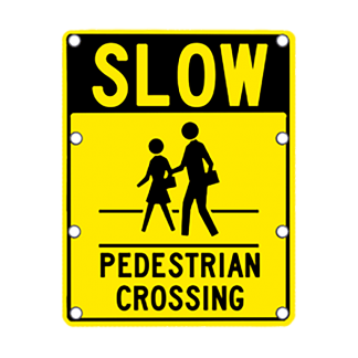 TS40 Flashing Slow Pedestrian Crossing Sign day