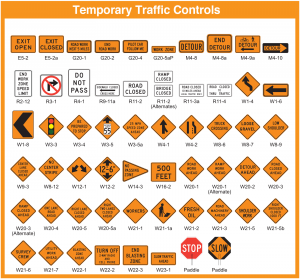 temporary traffic controls signs