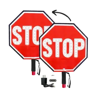 12 inch STOP STOP LED Handheld Paddle