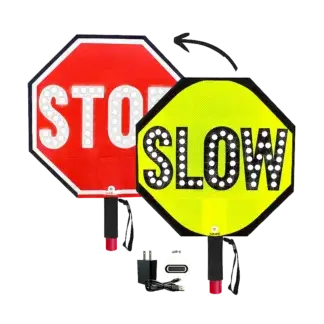 18 inch STOP SLOW LED Handheld Paddle Canada