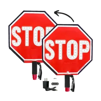 24 inch STOP SLOW LED Handheld Paddle